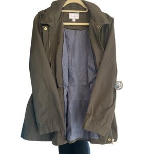 Charter Club Green Utility Jacket with Collared Neckline